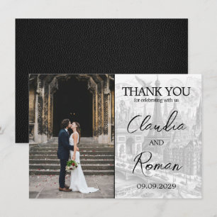 Black Paris Passport Thank You Card