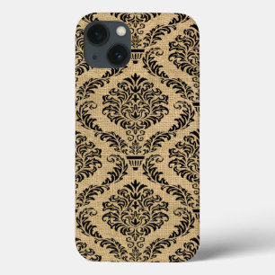 Black Parisian Moods Damask iPhone 13 Case