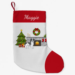 Black Parti-colour Mini Goldendoodle Christmas Roo Small Christmas Stocking