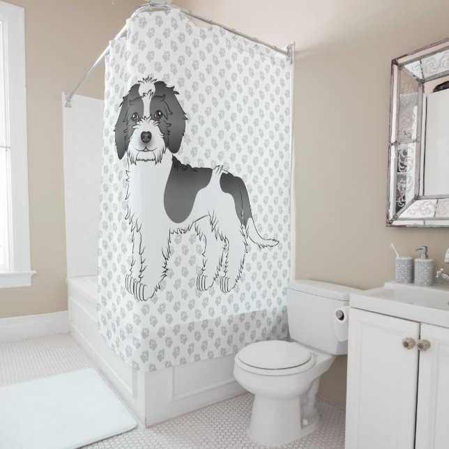 Black Parti-colour Mini Goldendoodle Dog & Paws (In Situ)