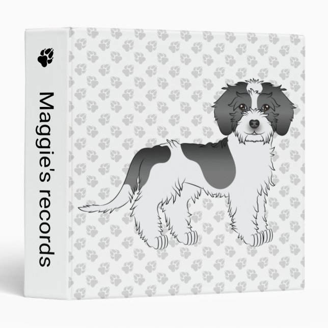 Black Parti-colour Mini Goldendoodle Dog & Text Binder (Front/Spine)