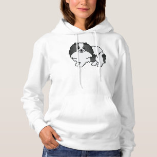 Black Parti-Colour Pomeranian Cute Cartoon Dog Hoodie