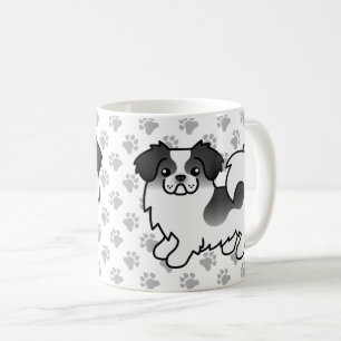 Black Parti-Colour Tibetan Spaniel Cute Cartoon Do Coffee Mug