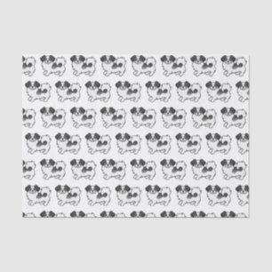 Black Parti-Colour Tibetan Spaniel Cute Dog Patter Tissue Paper