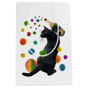 Black Party Cat Gift Bag