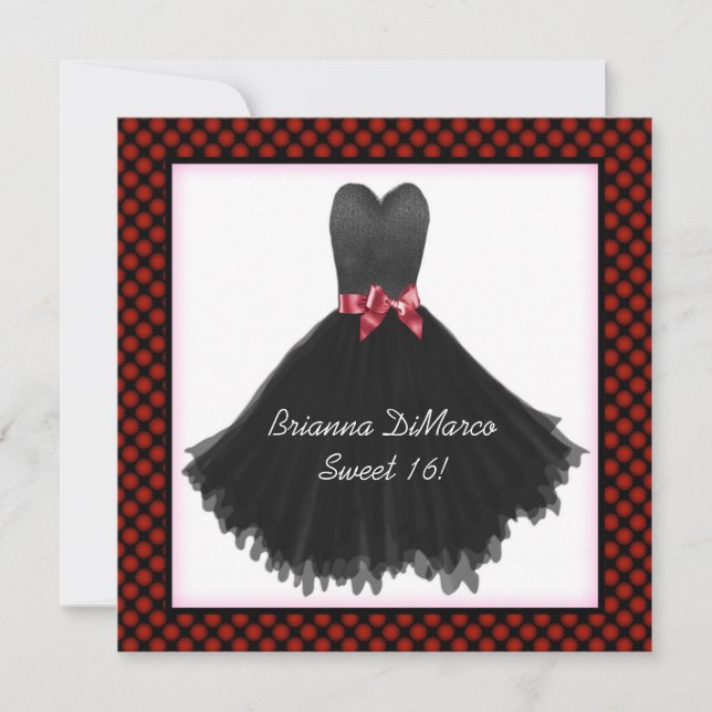 Black Party Dress Invitation (Front)