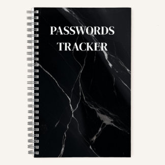 BLACK PASSWORDS TRACKER NOTEBOOK
