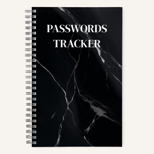 BLACK PASSWORDS TRACKER NOTEBOOK (Front)