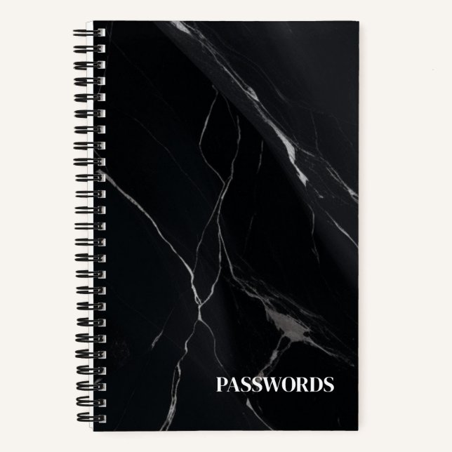 BLACK PASSWORDS TRACKER NOTEBOOK (Front)