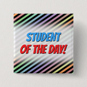 Black & Pastel Colored Lines Pattern Button