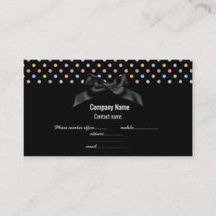 Black Pastel Spot BOW BUSINESS CARD