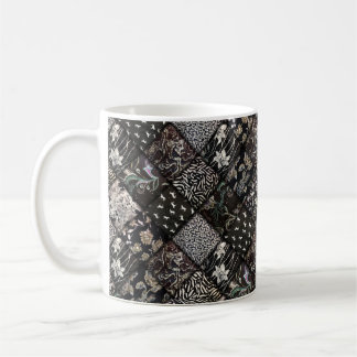 Black Patchwork Look Quilt Pattern Coffee Mug