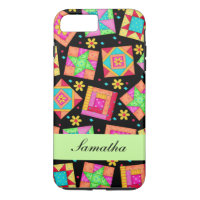 Black Patchwork Quilt Block Name Personalized