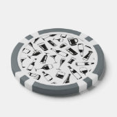 Black Pattern Drinks and Glasses Poker Chips (Single)