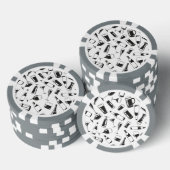 Black Pattern Drinks and Glasses Poker Chips (Stack)