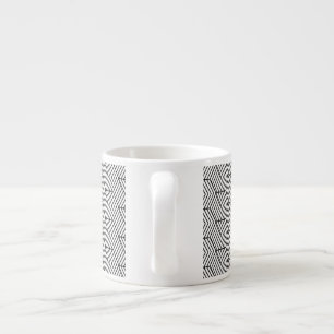 Black Pattern Line Cube Geometry Simple Espresso Cup