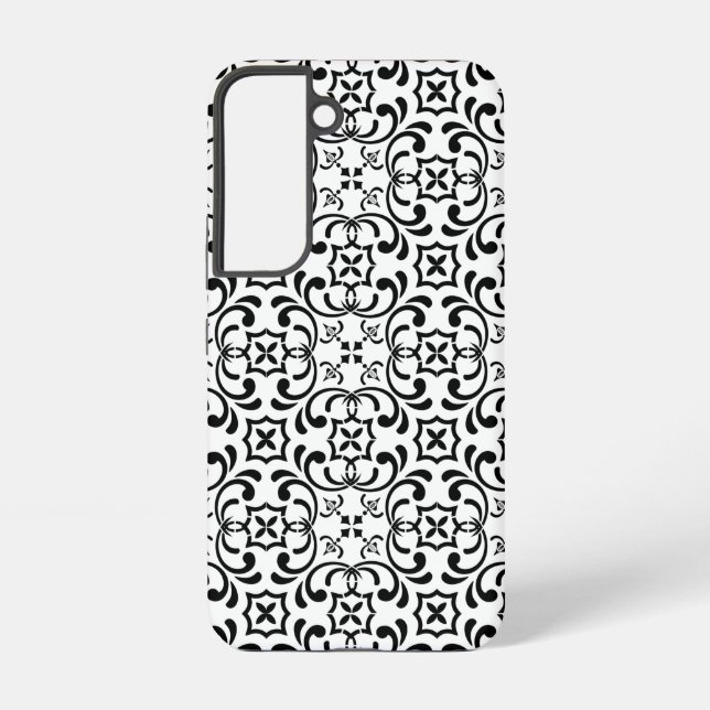 Black pattern samsung galaxy s22 case (Back)