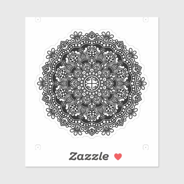 Black-Patterned Mandala Vinyl (Sheet)