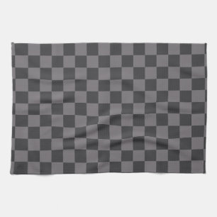 Black Patterns Chequerboard Check Chequered Kitchen Towel