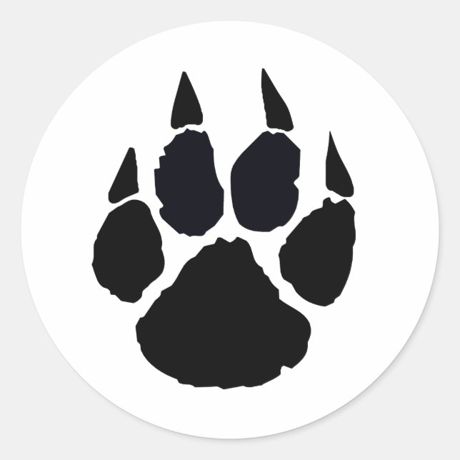 Black Paw Classic Round Sticker (Front)