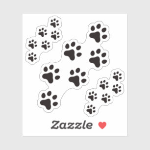 Black paw print  animal track stickers