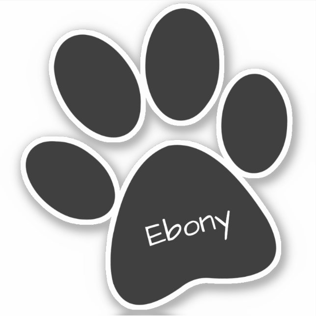 Black Paw Print Custom-Cut Vinyl Sticker (Front)