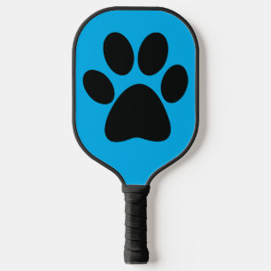 Black Paw Print Design Pickleball Paddle
