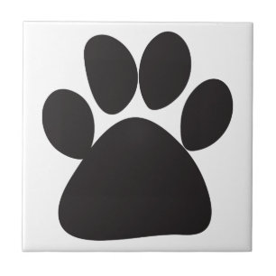 Black Paw Print Tile