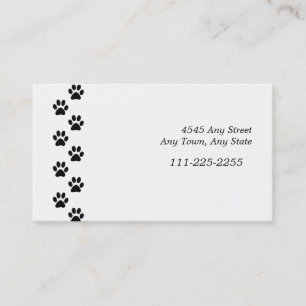 Black Paw Prints Border Business Card