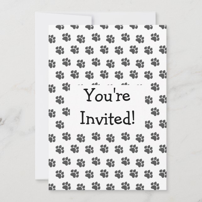 Black Paw Prints Design Any Occasion Invitation (Front)