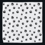 Black Paw Prints Pattern Bandana<br><div class="desc">Show how much you love animals with this cute black paw print patterned bandana. Also looks awesome with other lighter backgrounds. Bet your pet will look adorable wearing it!</div>