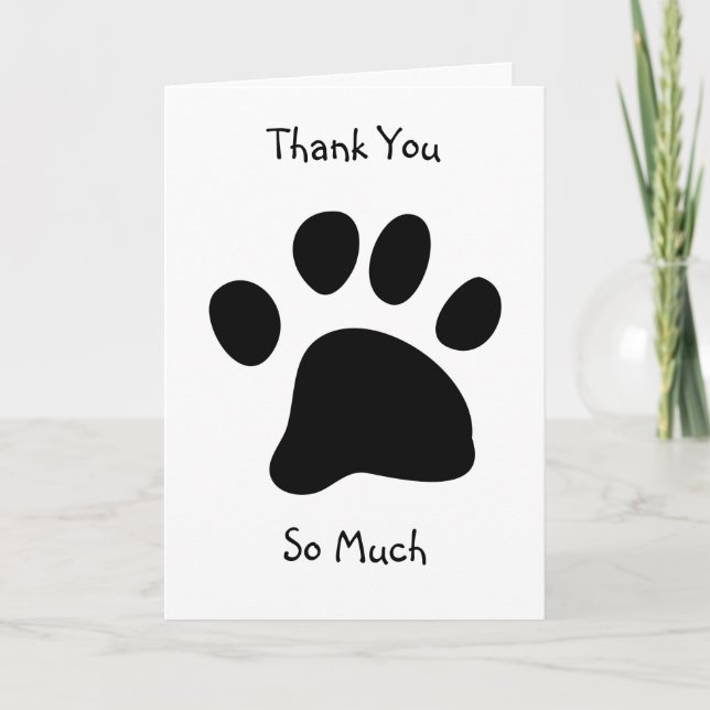 Black Paw, Thank You, So Much Thank You Card (Front)