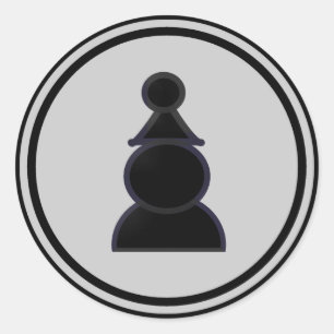 Black Pawn Chess Piece Classic Round Sticker