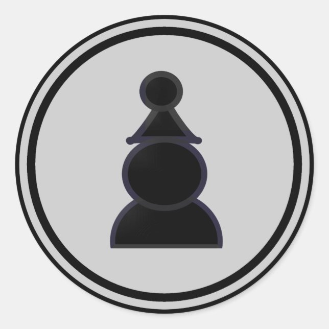 Black Pawn Chess Piece Classic Round Sticker (Front)