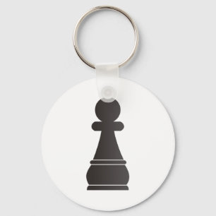 Black Pawn Chess Piece Keychain