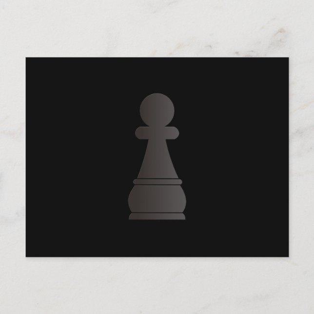 Black Pawn chess piece Postcard (Front)