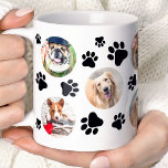 Black Pawprint 8 Pet Dog Photo Collage Coffee Mug<br><div class="desc">Showcase your favourite canine friend with this personalized Black Pawprint 8 Pet Dog Photo Collage mug. This charming mug features a Back paw print design and space for eight cherished photos of your pup. Perfect for dog lovers, this mug makes a thoughtful gift for birthdays, holidays, or just because. Sip...</div>