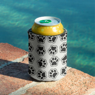 Black Paws, Dog Paws, Cat Paws, Outline Can Cooler