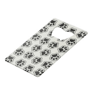 Black Paws, Dog Paws, Cat Paws, Outline Credit Card Bottle Opener