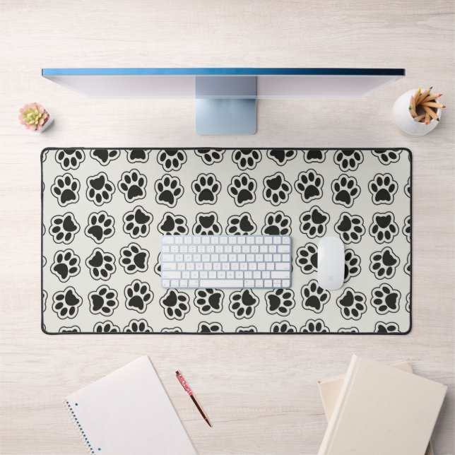Black Paws, Dog Paws, Cat Paws, Outline Desk Mat (Office 1)