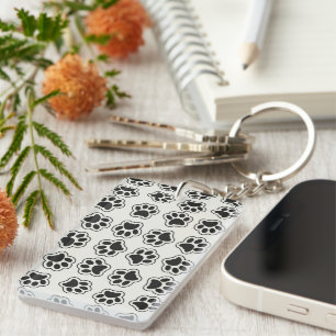Black Paws, Dog Paws, Cat Paws, Outline Keychain