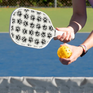 Black Paws, Dog Paws, Cat Paws, Outline Pickleball Paddle