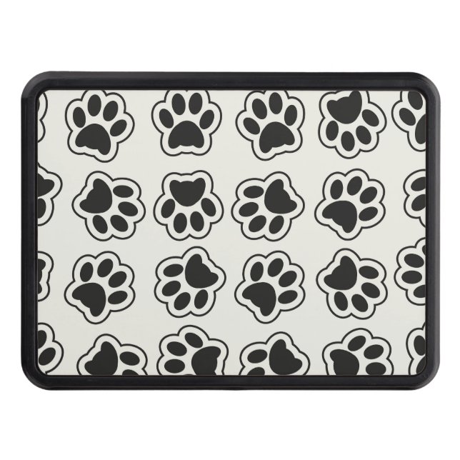 Black Paws, Dog Paws, Cat Paws, Outline Trailer Hitch Cover (Front)