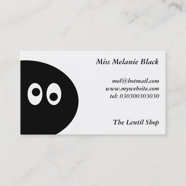 Black Pea Man Business Card (Front)