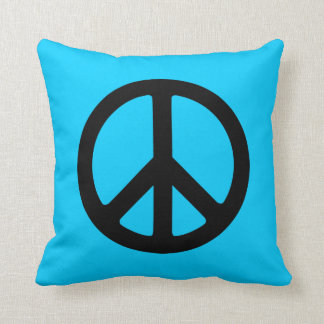 Black Peace Sign Throw Pillow