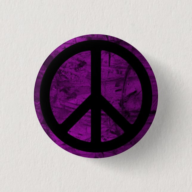 Black Peace Symbol Button (Front)