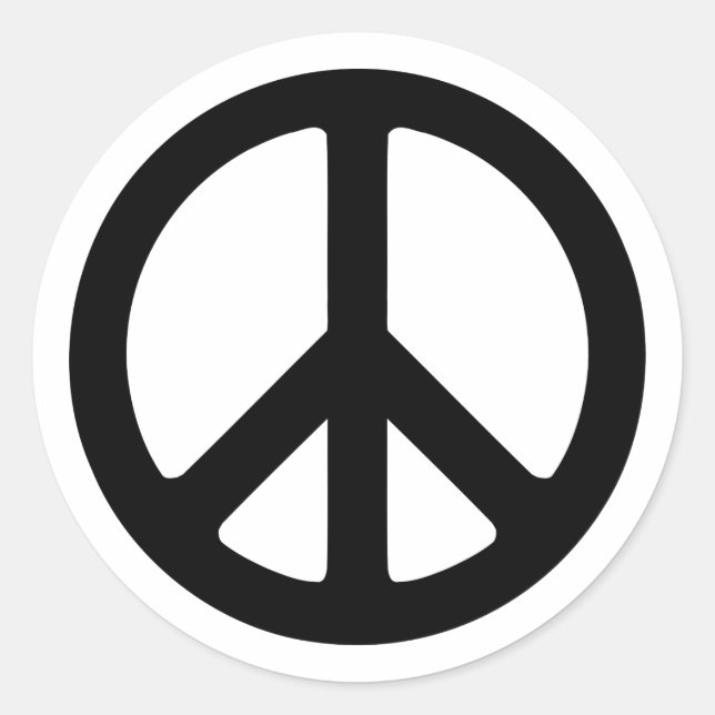 Black Peace Symbol Template Classic Round Sticker (Front)