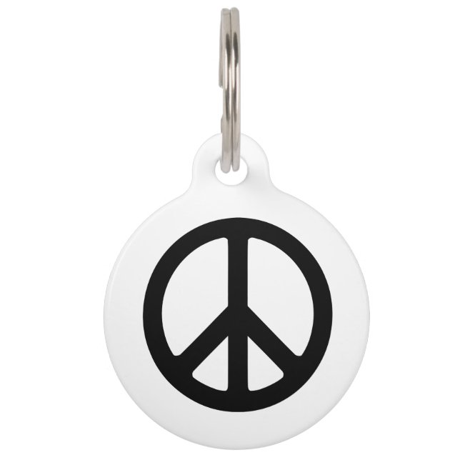 Black Peace Symbol Template Pet Tag (Front)