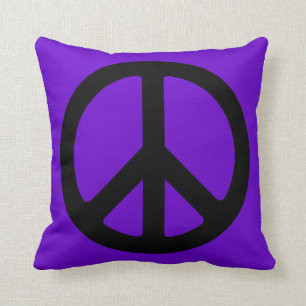 Black Peace Symbol Throw Pillow