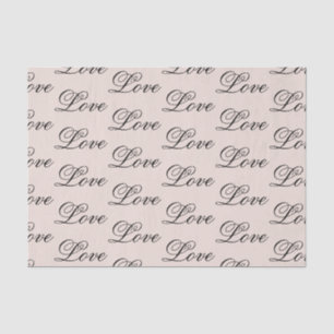 Black Peach Blush Love Always Wedding Tissue Paper